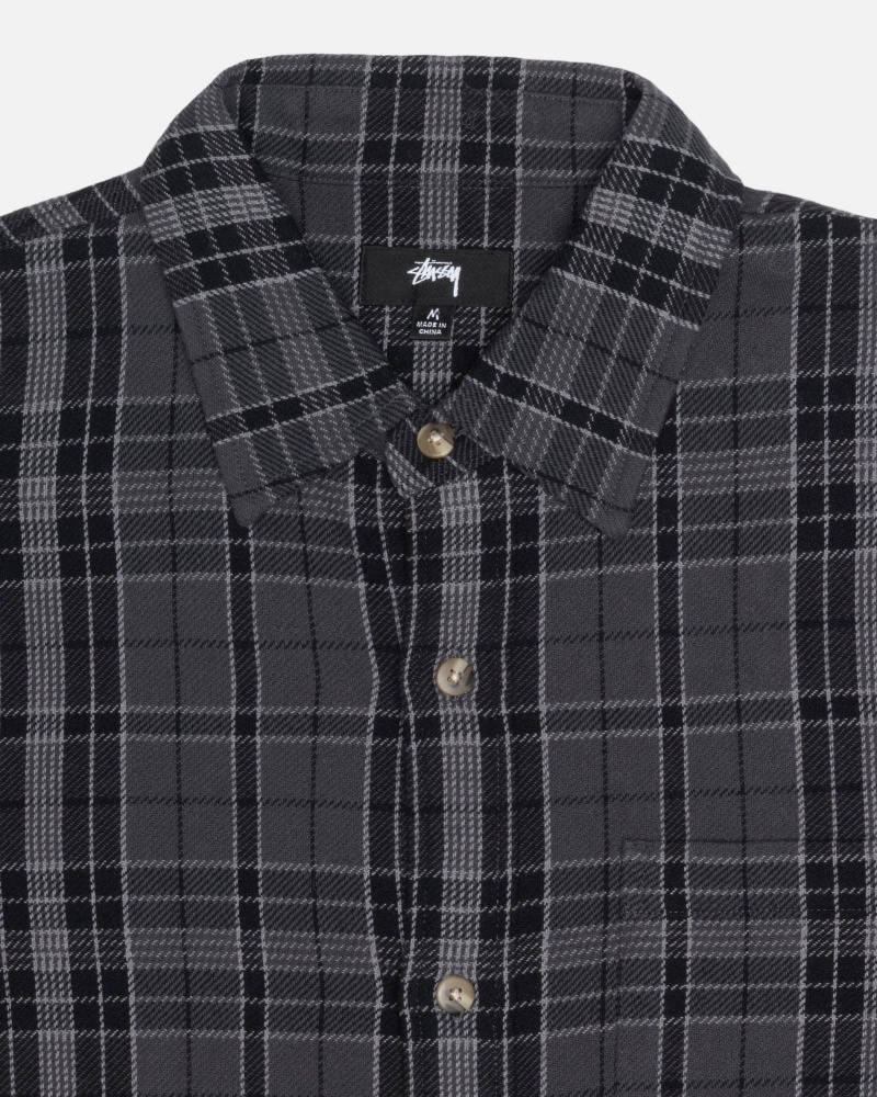 Shirts     Stussy Stones Plaid Negrii | 20918-KMBH