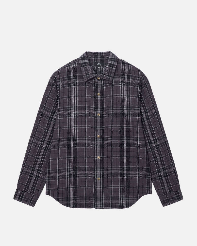 Shirts     Stussy Stones Plaid Negrii | 20918-KMBH