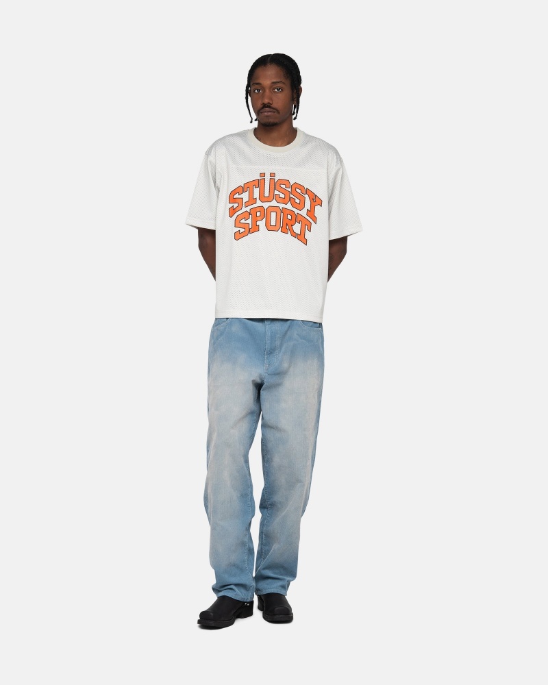 Tricou Stussy Sport Mesh Football Bej | 85190-LFNM