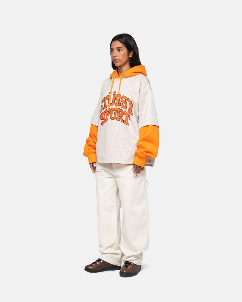 Tricou Stussy Sport Mesh Football Bej | 85190-LFNM