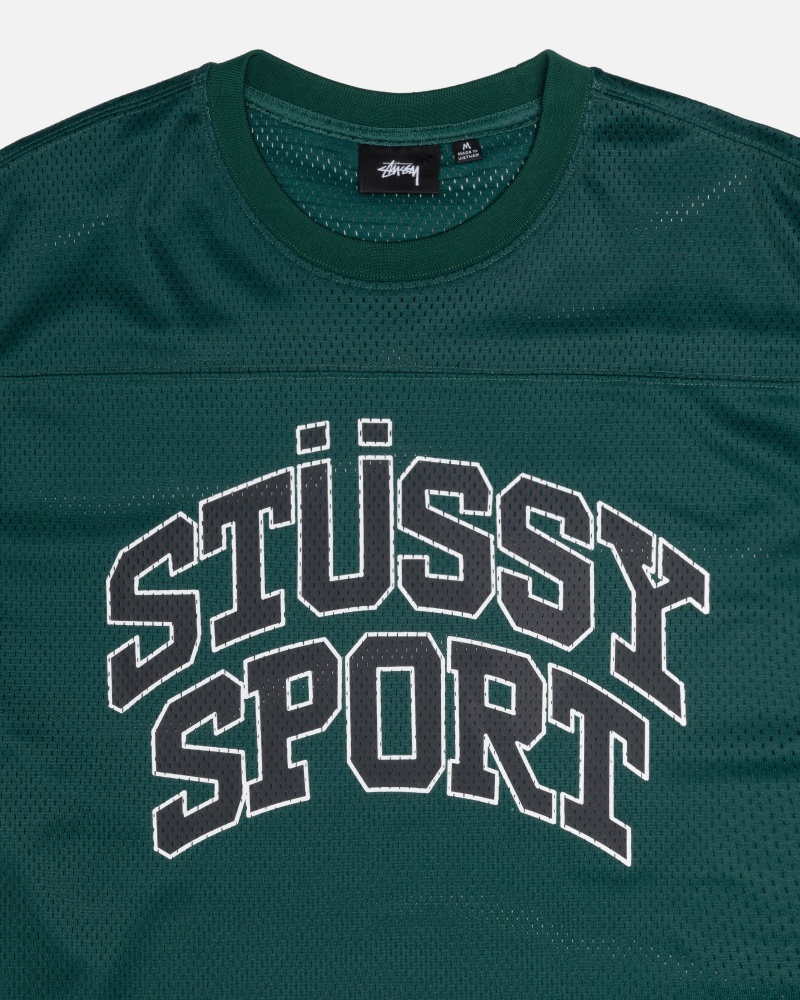 Tricou Stussy Sport Mesh Football Verzi | 92705-QTFX