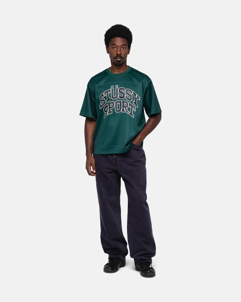 Tricou Stussy Sport Mesh Football Verzi | 92705-QTFX