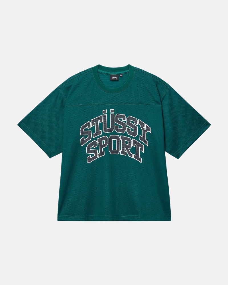 Tricou Stussy Sport Mesh Football Verzi | 92705-QTFX