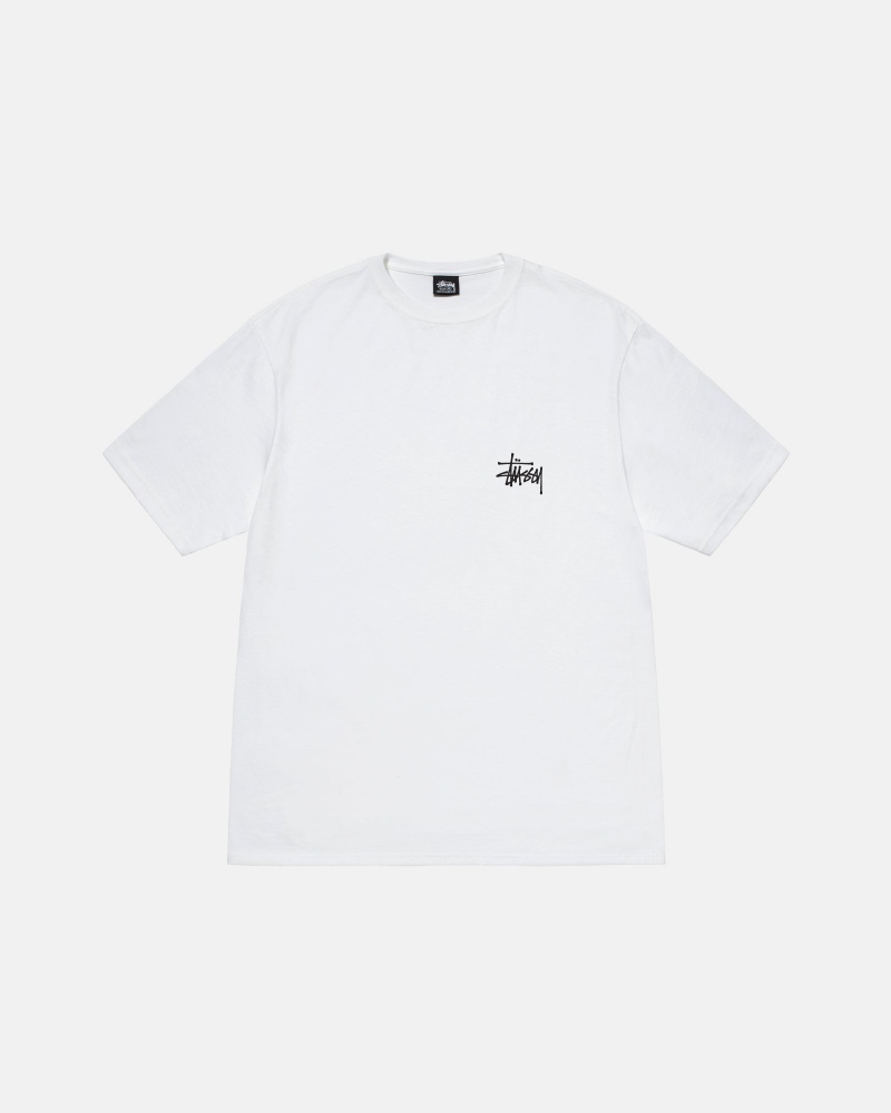 Tricouri Stussy Basic Albi | 72460-RBIQ