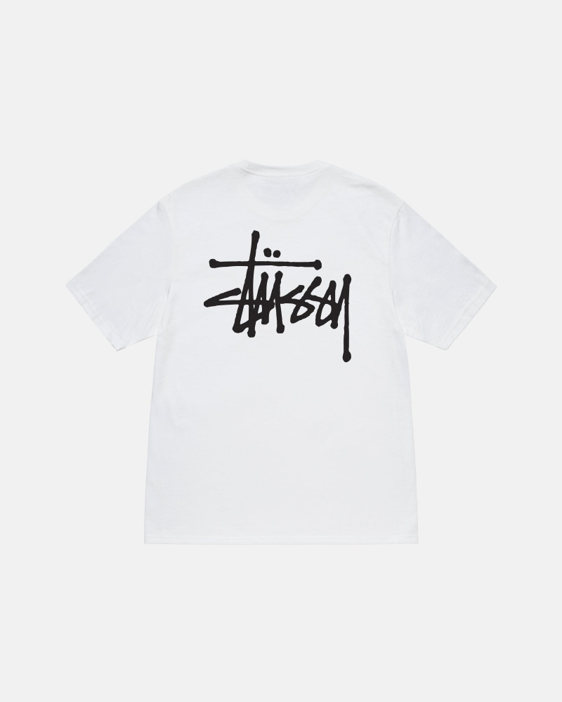 Tricouri Stussy Basic Albi | 72460-RBIQ