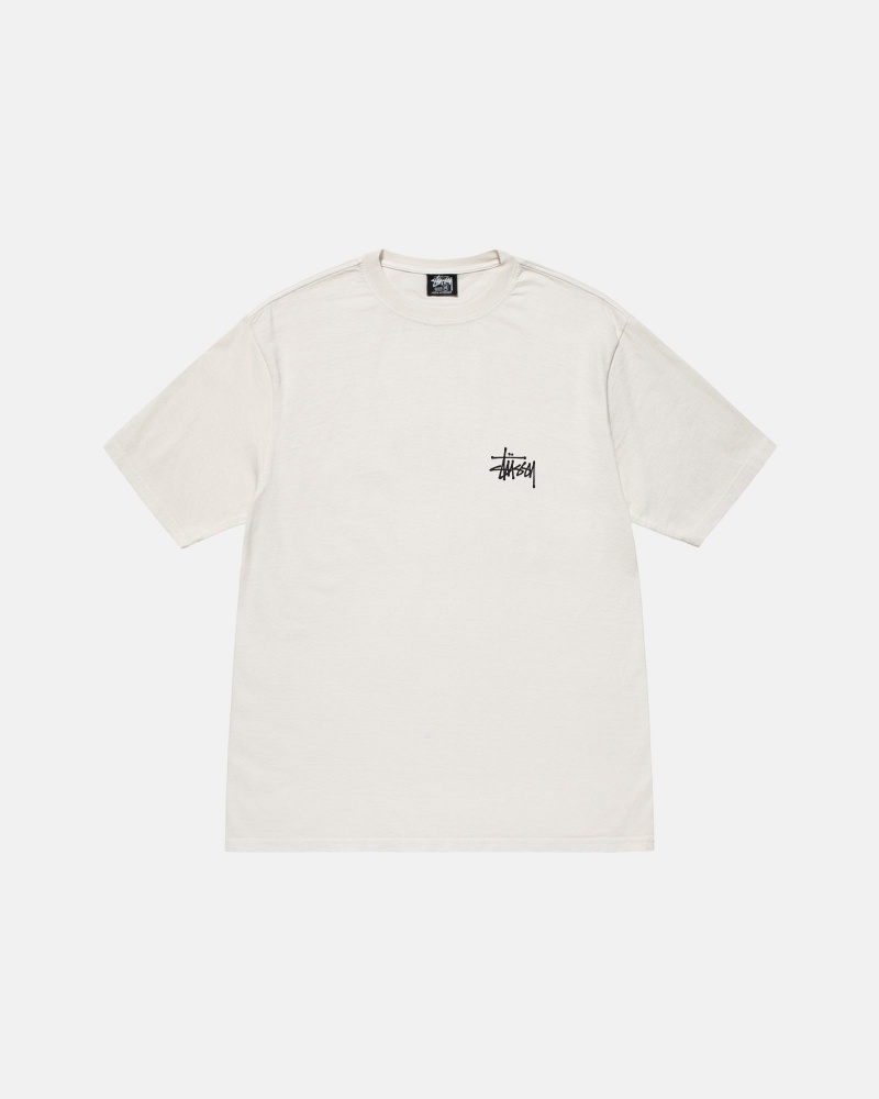 Tricouri Stussy Basic Pigment Dyed Bej | 94507-QBKD