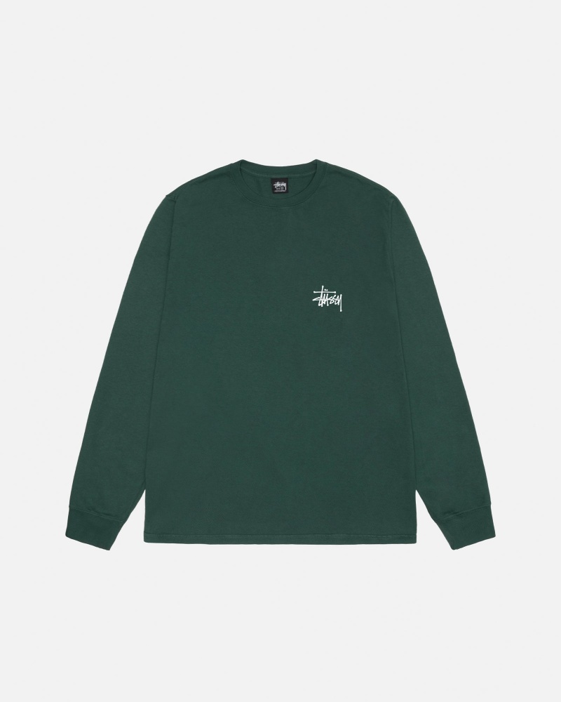 Tricouri Stussy Basic Pigment Dyed Verzi | 95834-PMRQ