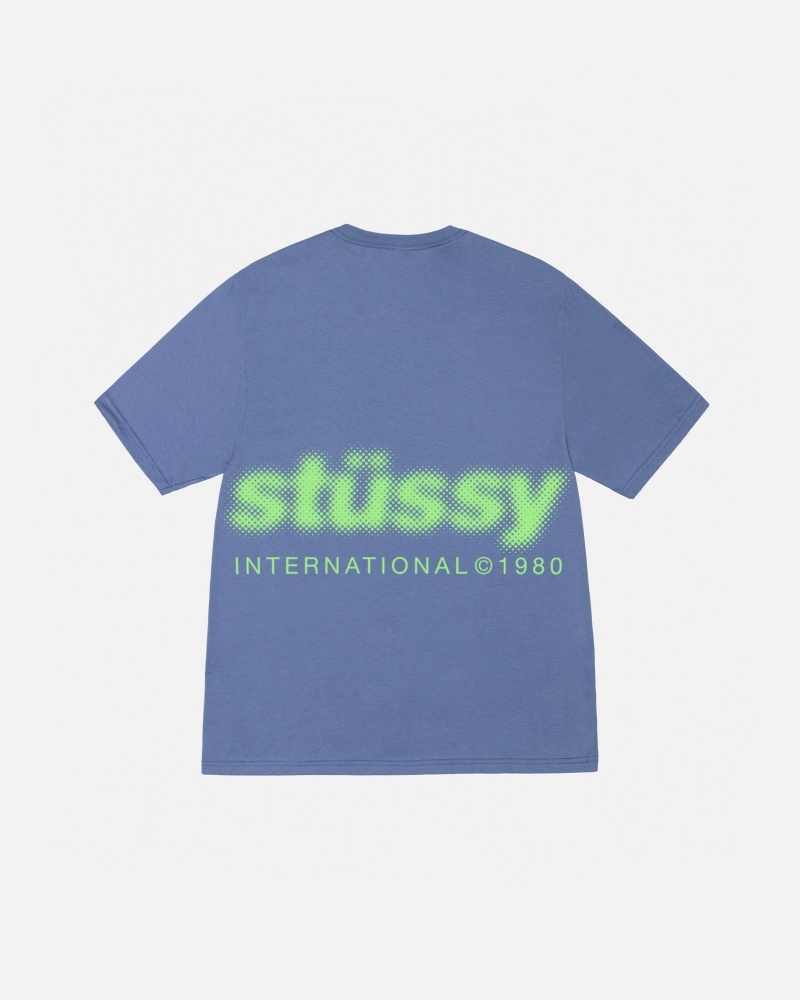 Tricouri Stussy Blur Albastri | 79356-VWTI