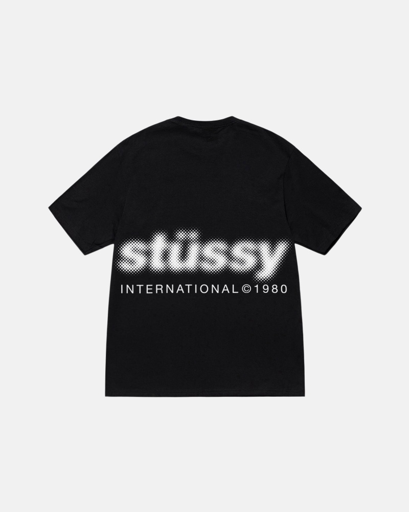 Tricouri Stussy Blur Negrii | 80136-YWCQ