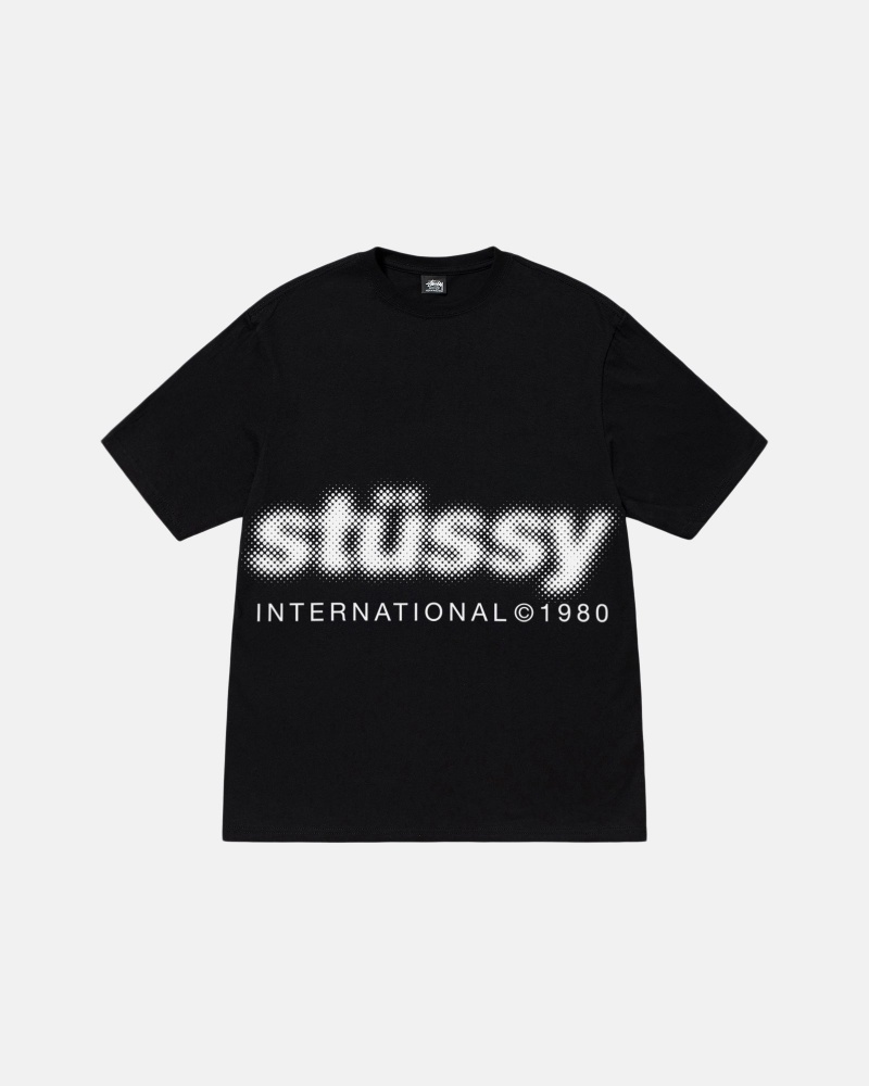 Tricouri Stussy Blur Negrii | 80136-YWCQ