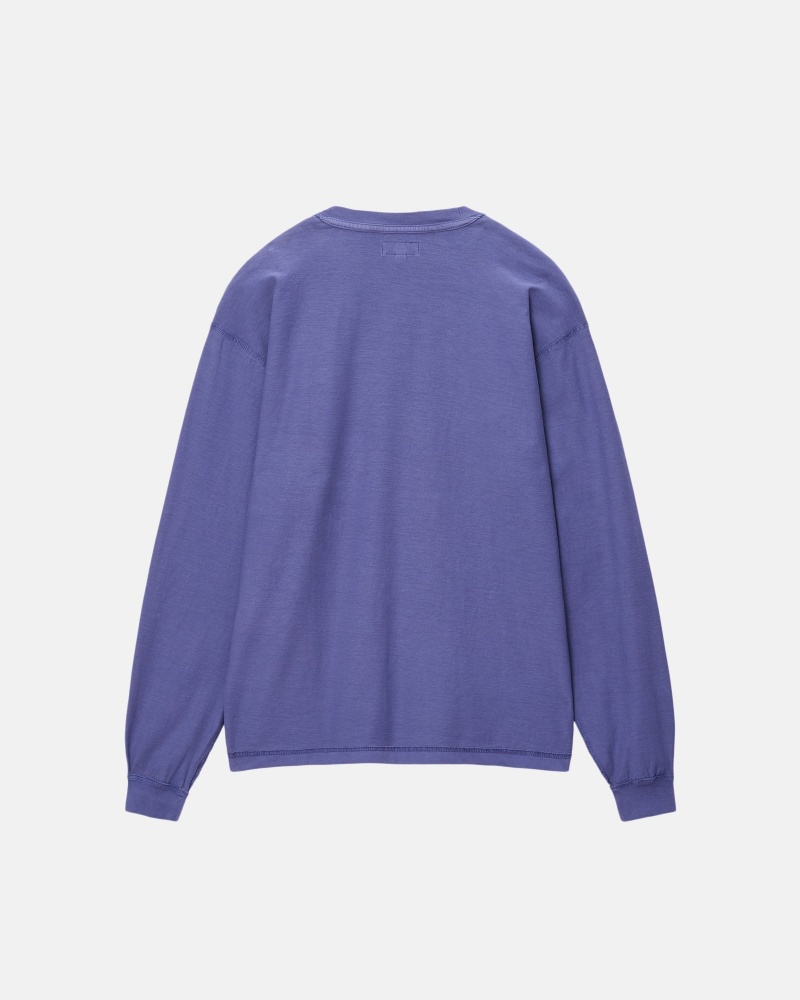 Tricouri Stussy Lazy Ls Albastri Inchis | 80246-AZJN