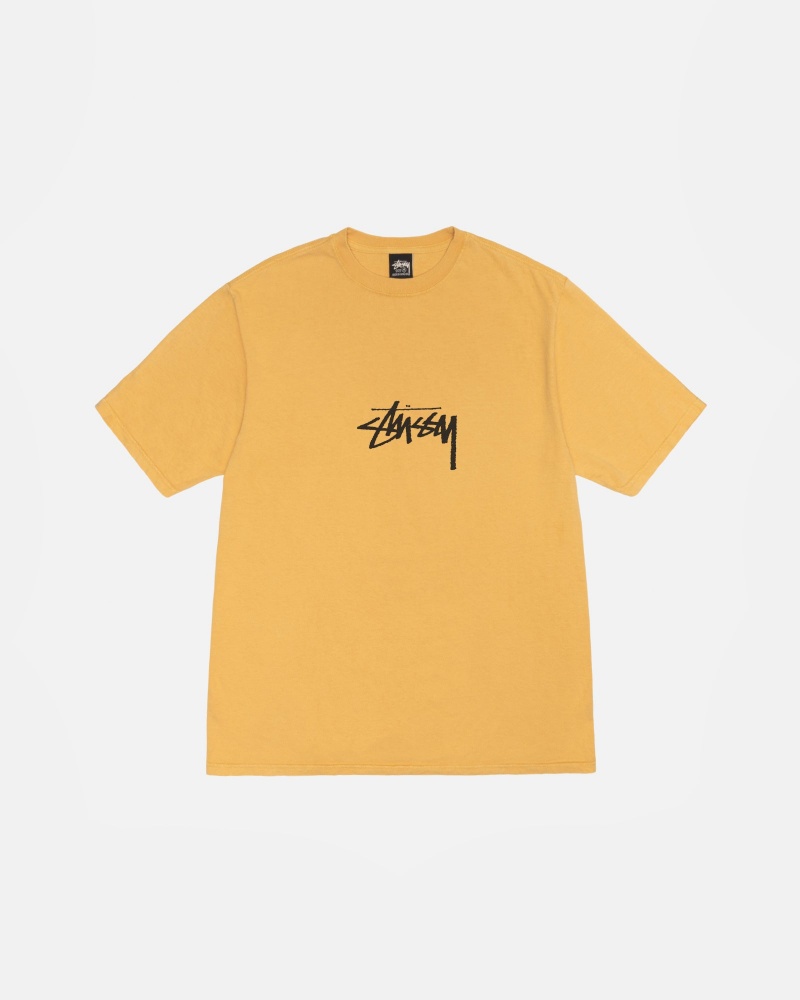 Tricouri Stussy Small Stock Pigment Dyed Portocalii | 82064-IJVM